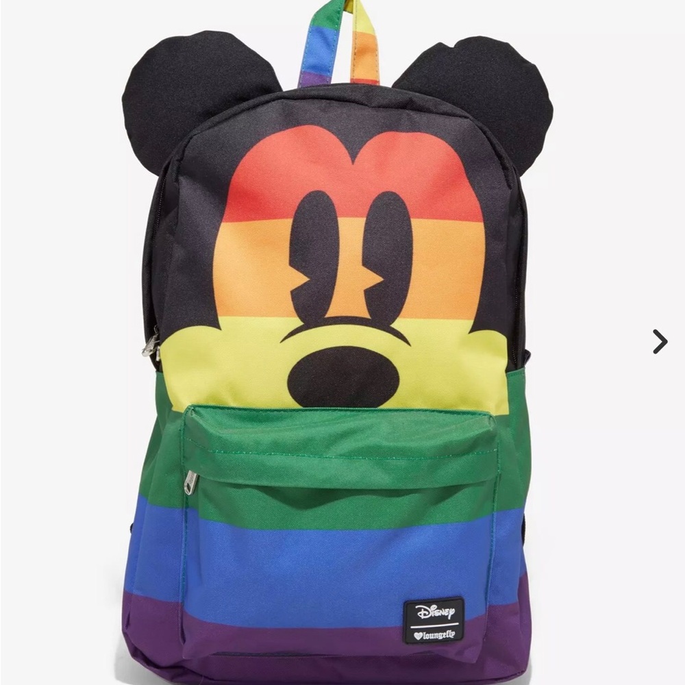 Loungefly Disney Mickey Mouse Pride Rainbow Backpack Like New